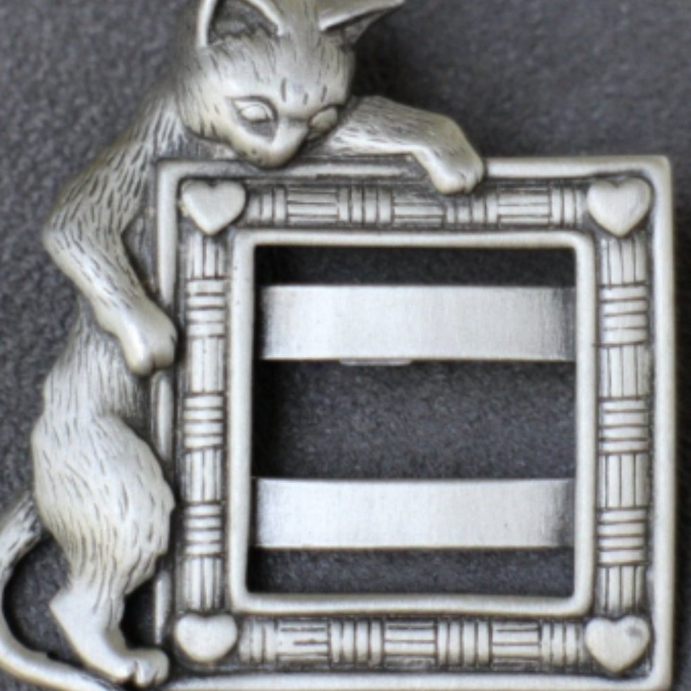 JJ Cat Picture Frame Brooch Jonette Jewelry Cat